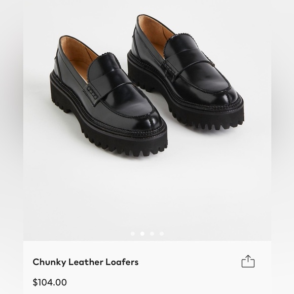 SOLD - H&M Chunky Leather Loafers - Picture 1 of 8